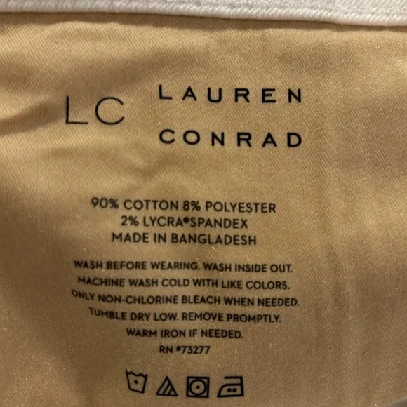 Plus Size LC LAUREN CONRAD White Super High Waisted Cut Off Shorts 24W - Picture 4 of 4